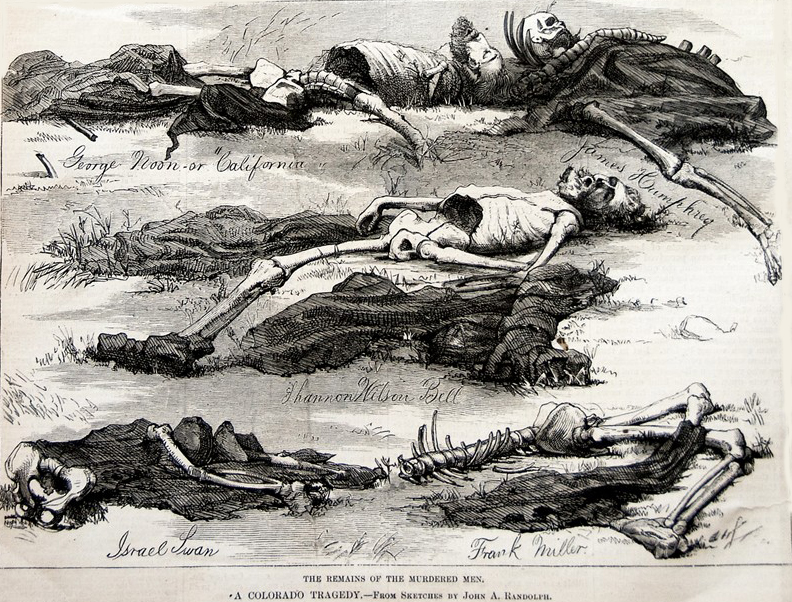 Illustration depicting scene created by Colorado Cannibal Alferd Packer