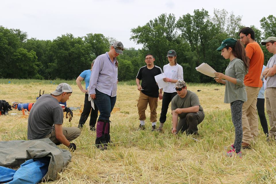 Students Learn about setting of Test Pits. Credit:Binghamton University Fieldschool