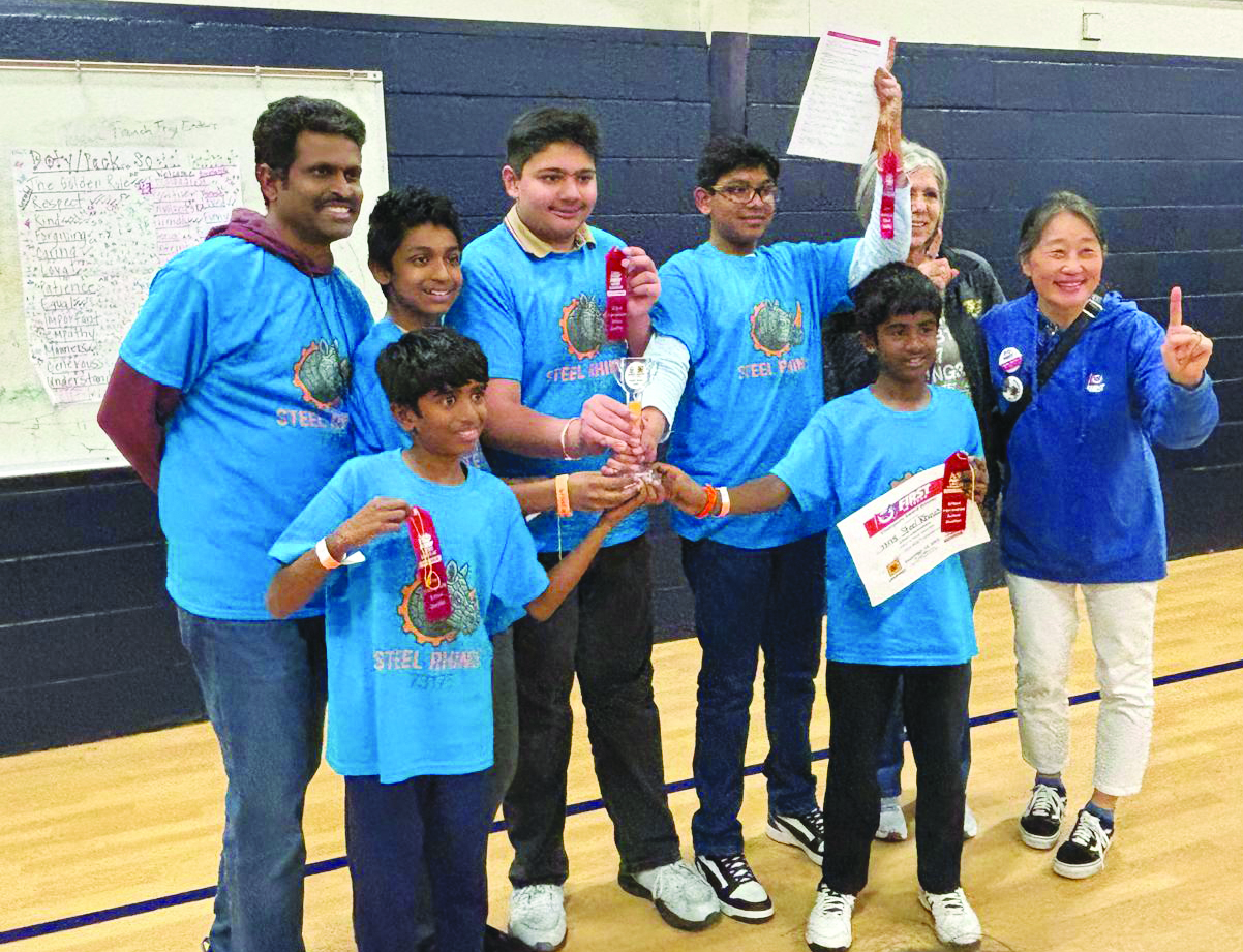 Team Steel Rhinos #73175 of Frisco, Texas, recently captured first place at their First Lego League (FLL) Challenge “Unearthed” season qualifier. Courtesy photo.